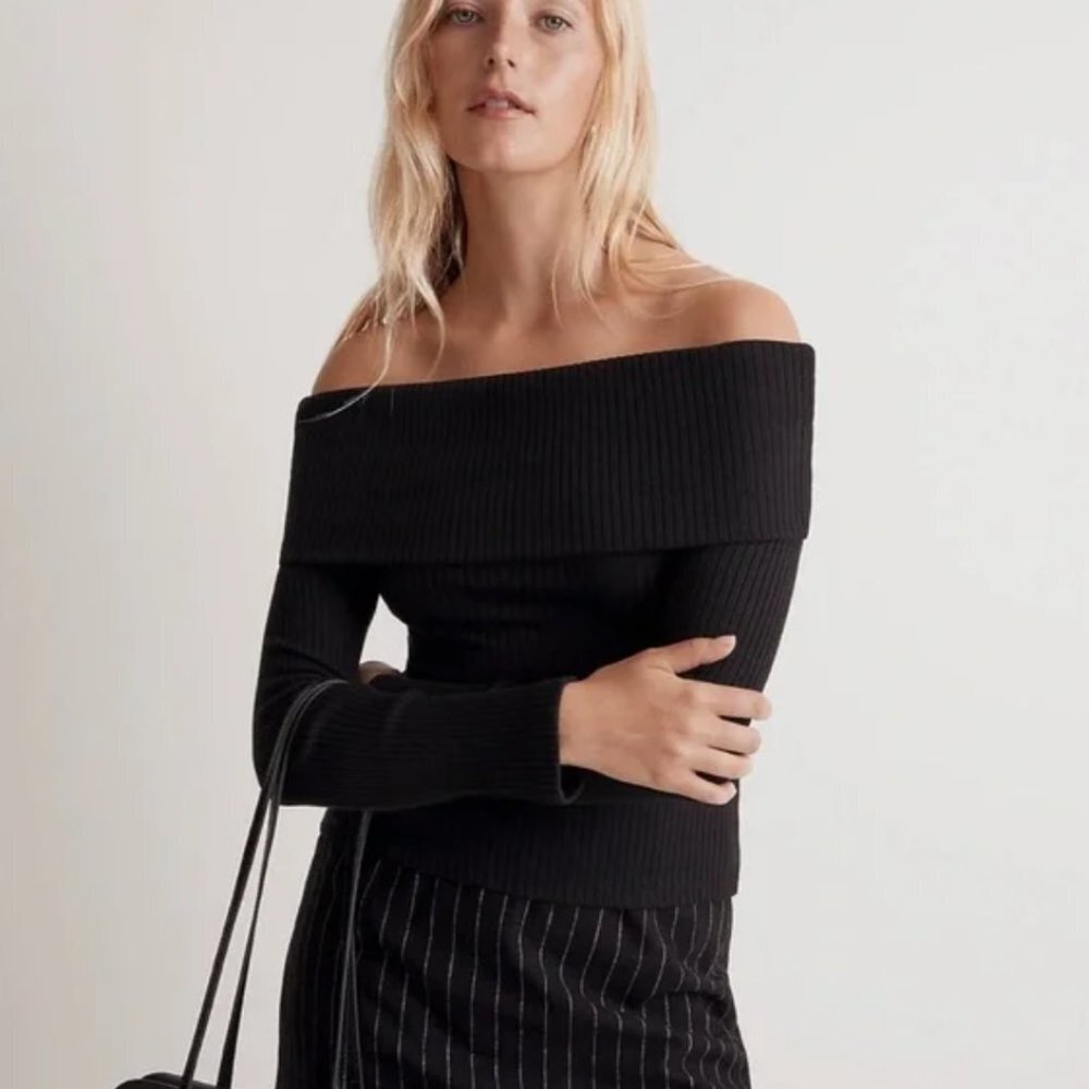 Madewell Off Shoulder Long Sleeve Top NWT